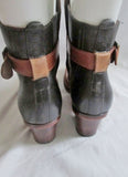 Womens J SHOES Brand HARDWICK Handcrafted LEATHER Ankle BOOTS Shoes BROWN 6.5 Block