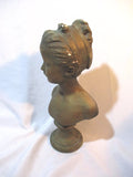 Vintage Female Woman Lady Head Mannequin BUST Plaster Figurine
