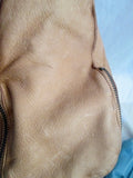 PRAGUE Cowhide Leather Shoulder Bag Tote Handbag Satchel Saddle BROWN L
