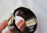 CHANEL RHINESTONE CUFF Bracelet BLACK PEARL Luxury