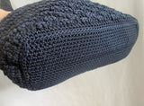 THE SAK Hobo Shoulder Bag Knit Vegan Handbag Purse Hippie Sling BLUE