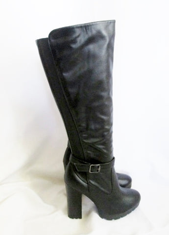NEW Womens BAMBOO GABY Vegan Tall High Heel Knee Tall Goth BOOT BLACK 10 Riding