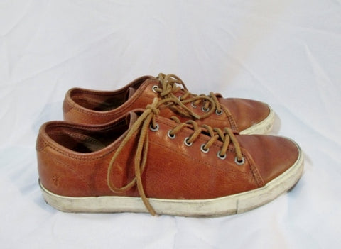 Mens FRYE BRETT Lowrise Leather Sneaker Sports Shoe Trainer 10 BROWN Athletic