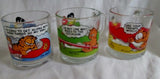 Set 1978 Vtg Garfield Odie McDonalds Glass Coffee Cup Mug Jim Davis COMIC