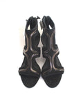 NEW GIVENCHY Suede Sandal Shoe Heel Serpentine Chain 36 BLACK NWT  Womens
