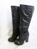 NEW Womens BAMBOO GABY Vegan Tall High Heel Knee Tall Goth BOOT BLACK 10 Riding