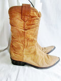 Mens ZODIAC Suede LEATHER Cowboy Slouch BOOT WESTERN BROWN 10