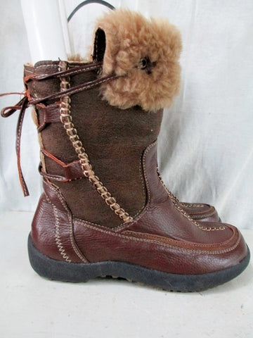 Womens WANTED OKEMO Sherpa Mukluk Vegan Lined Winter Boot BROWN 8