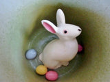 Signed SARAH SPADEMAN Treasure Surprise Animug Cup Mug EASTER BUNNY EGG Pottery USA