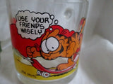 Set 1978 Vtg Garfield Odie McDonalds Glass Coffee Cup Mug Jim Davis COMIC