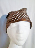 Unusual FREDERIC FEKKAI Leather Headband Bandana Kerchief METALLIC COSPLAY