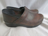 Womens DANSKO Leather Clogs Shoes Slip-On 38 / 7.5 ESPRESSO BROWN Boho Hipster
