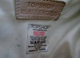 TOPSHOP GENUINE LEATHER satchel shoulder saddle bag tote WHITE CREME Briefcase