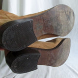 Mens ZODIAC Suede LEATHER Cowboy Slouch BOOT WESTERN BROWN 10