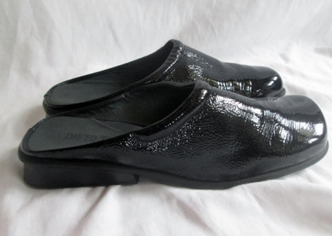 Womens DAVID TATE Patent Leather Clogs Shoes Slip-On Mules BLACK 11 Comfort