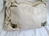 TOPSHOP GENUINE LEATHER satchel shoulder saddle bag tote WHITE CREME Briefcase
