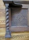 Vtg Handmade Carved Wood Primitive MIRROR Mantle Wall Hanging Rustic Medieval Tabletop