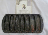 Vtg Lodge #27C2 Hold 7 Corn Stick Muffin Pan Cast Iron Made In U.S.A. Mold BLACK