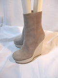 NEW NWT ACNE HYDRO-SUE Suede PLATFORM WEDGE Boot Bootie 37 STONE BEIGE