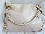 TOPSHOP GENUINE LEATHER satchel shoulder saddle bag tote WHITE CREME Briefcase
