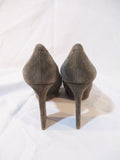 NEW CELINE PARIS ITALY CARVED Suede Pump Shoe 36 6 GRAY GREY NWT LEATHER Womens