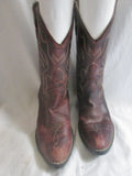 Old West Boys' Oiled Leather Western Cowboy Boot Pointed Toe 8152 BROWN Sz 2
