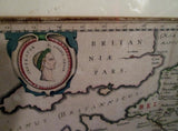 Vintage Antique GALLIA VETVS LATIN EUROPE Framed MAP Atlas Cartography 24X28"