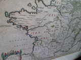 Vintage Antique GALLIA VETVS LATIN EUROPE Framed MAP Atlas Cartography 24X28"