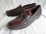 ALLEN EDMONDS WALDEN USA Leather Pinch Penny Loafers 10.5 BURGUNDY Shoes Mens