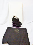 CHARLOTTE OLYMPIA BOWIE STRIPE WEDGE Bootie Shoe 36.5 6 BLACK Purple Platform