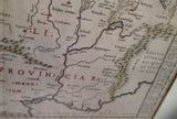 Vintage Antique GALLIA VETVS LATIN EUROPE Framed MAP Atlas Cartography 24X28"