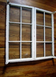 Vtg Pair 2 Primitive CAST IRON Metal FRENCH WINDOW Set Rustic Architectural Salvage