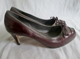 Womens COLE HAAN Leather Pump High Heel Shoe 7.5 BROWN Steampunk NIKE AIR