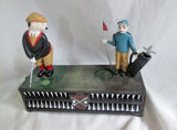 VINTAGE CAST IRON ANTIQUE BIRDIE PUTT GOLF MECHANICAL COIN BANK Man Cave