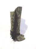NEW NWT ISABEL MARANT PYTHON SAILOR KAKI Tall Knee High Boot 36 FRINGE Snake