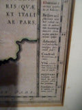 Vintage Antique GALLIA VETVS LATIN EUROPE Framed MAP Atlas Cartography 24X28"