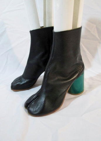 NEW MAISON MARTIN MARGIELA PARIS Split Toe Bootie Boot 36 6 BLACK Leather Womens