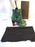 NEW DRIES VAN NOTEN GREEN PYTHON Ankle Bootie Boot 36 Snakeskin
