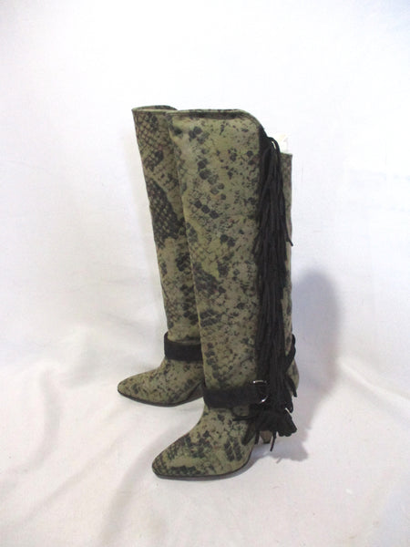 NEW NWT ISABEL MARANT PYTHON SAILOR KAKI Tall Knee High Boot