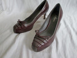 Womens COLE HAAN Leather Pump High Heel Shoe 7.5 BROWN Steampunk NIKE AIR