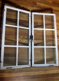 Vtg Pair 2 Primitive CAST IRON Metal FRENCH WINDOW Set Rustic Architectural Salvage