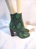 NEW DRIES VAN NOTEN GREEN PYTHON Ankle Bootie Boot 36 Snakeskin
