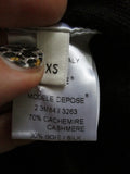 CELINE ITALY Cashmere Silk Blouse Tank Top Shirt XS BLACK BEIGE Stripe Sleeveless
