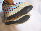 NEW PIERRE HARDY Cotton Cube WEDGE HEEL Shoe 37 Espadrille BLUE