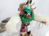 Handmade 14" KACHINA DOLL NATIVE AMERICAN Indian EAGLE DANCER Feather Shell
