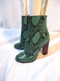 NEW DRIES VAN NOTEN GREEN PYTHON Ankle Bootie Boot 36 Snakeskin