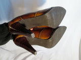 Womens STUART WEITZMAN LEATHER GRANNY Victorian Steampunk Shoe BROWN 5.5