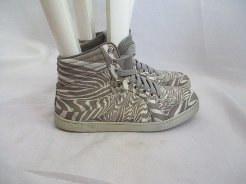 GUCCI SWIRLY Hi-Top Sneaker TRAINER Shoe 37 6.5 Sport BEIGE WHITE