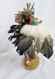 Handmade 14" KACHINA DOLL NATIVE AMERICAN Indian EAGLE DANCER Feather Shell