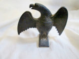 Vtg ANTIQUE 6" Cast Iron BALD EAGLE BIRD Rustic Primitive Americana BLACK Display Art PATRIOT